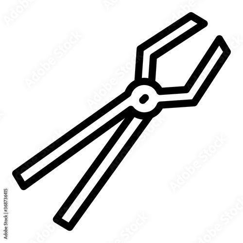 Blacksmith pliers tool icon. Outline blacksmith pliers tool vector icon for web design isolated on white background