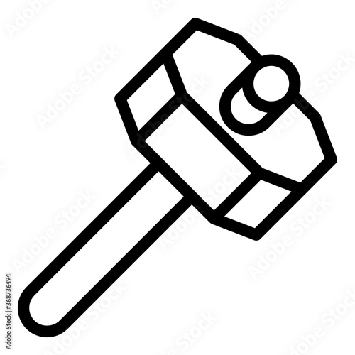 Blacksmith sledge hammer icon. Outline blacksmith sledge hammer vector icon for web design isolated on white background