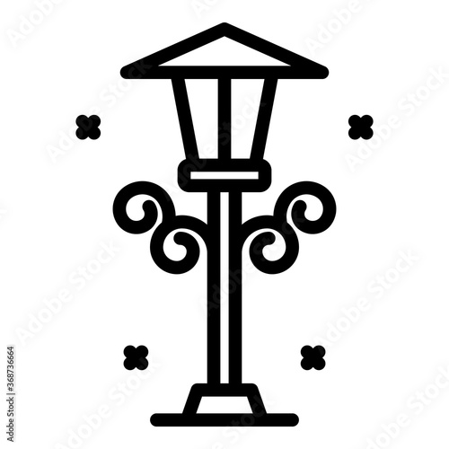 Street light pillar icon. Outline street light pillar vector icon for web design isolated on white background