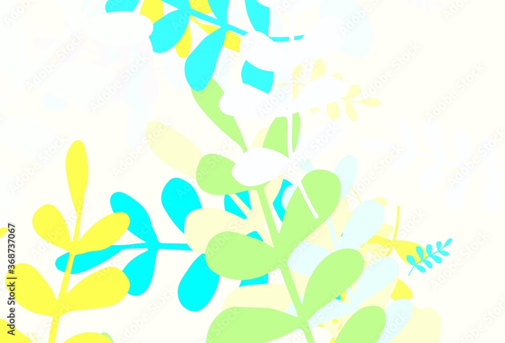 Light Blue, Green vector abstract pattern with leaves. Light Blue, Green vector abstract pattern with leaves.