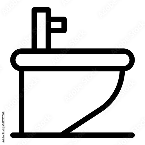 Modern bidet icon. Outline modern bidet vector icon for web design isolated on white background