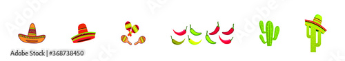 set of cinco de mayo element with various models. vector illustration