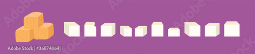 set of tofu with various models. vector illustration