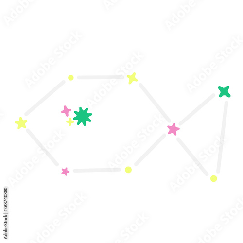 Illustration of a fictional constellation in the shape of a fish