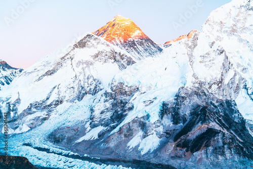 Sunset on Everest seen from Kala Pattar photo