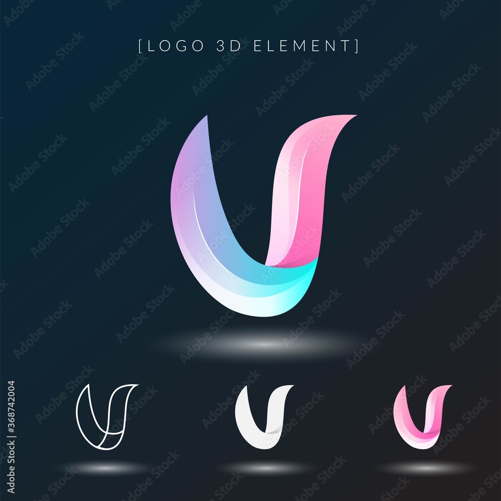 V letter elegant style logo. Vector abstract 3d gradient blue and pink, glossy, Logo elements, icon, full color logos, Vector, illustrations V letter elegant style logo. Vector abstract 3d gradient blue and pink, glossy, Logo elements, icon, full color logos, Vector, illustrations