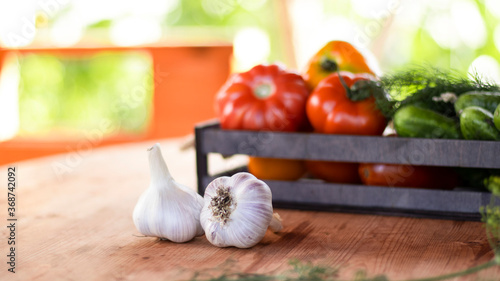 Vegetables tomatoes and cuc...