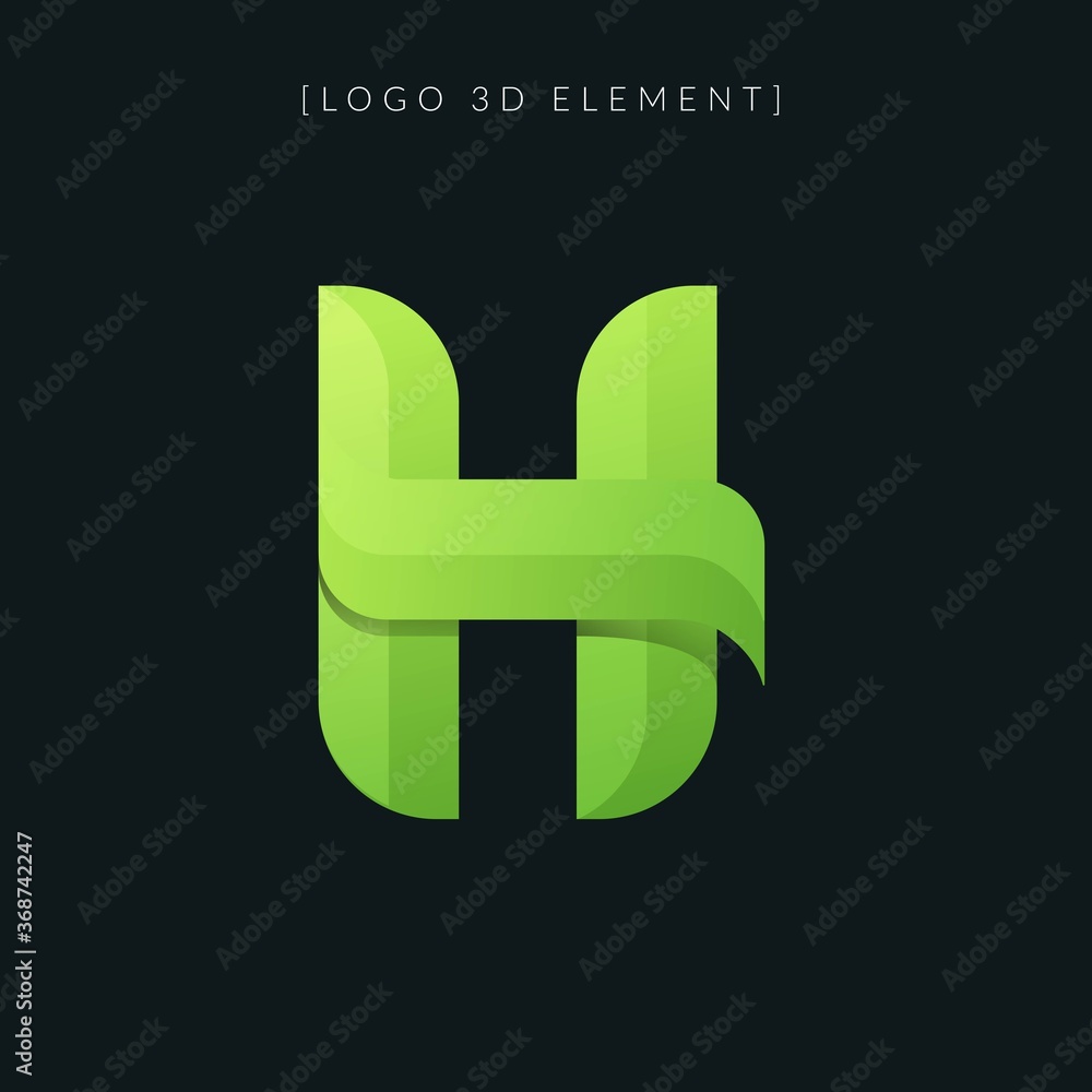 Fototapeta premium letter H logo design. Nature color concept for personal or company brand. vector illustrations