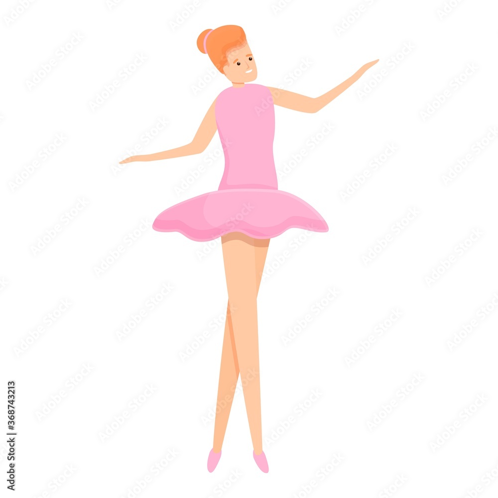 Ballerina kid icon. Cartoon of ballerina kid vector icon for web design isolated on white background Ballerina kid icon. Cartoon of ballerina kid vector icon for web design isolated on white background