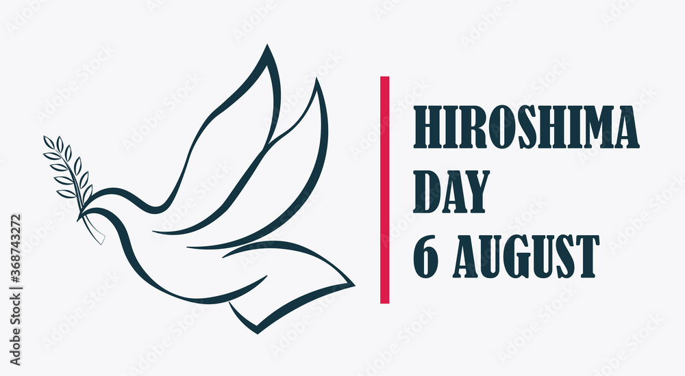 Fototapeta premium Hiroshima Day, 6 august, sketchy dove bird poster, illustration vector