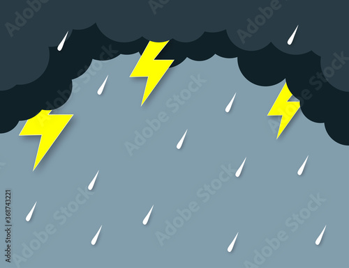 lightning in the clouds.Black clouds on a rainy day.