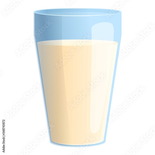Farm milk glass icon. Cartoon of farm milk glass vector icon for web design isolated on white background