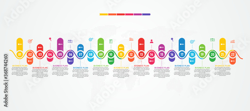 vector illustration Can be used for process, presentations, layout, banner,info graph There are 22 steps or layers.