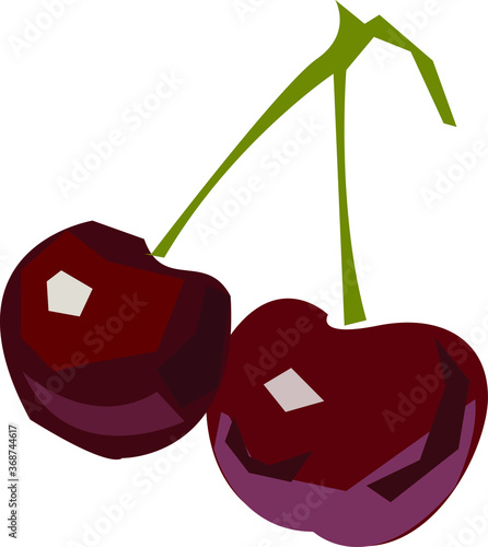 image of a cherry in the cubist style