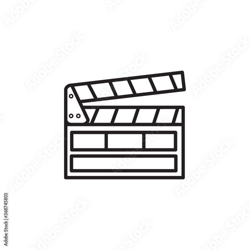 Movie clapper board icon vector