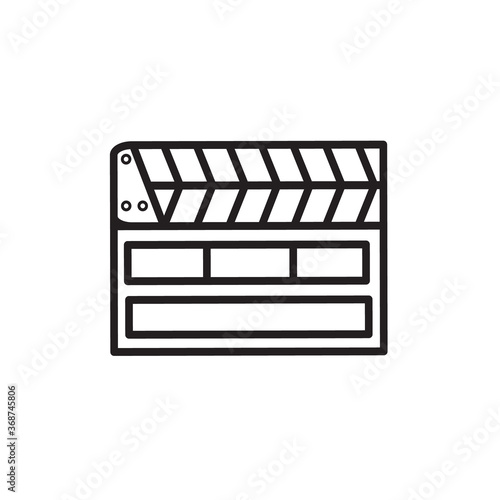 Movie clapper board icon vector