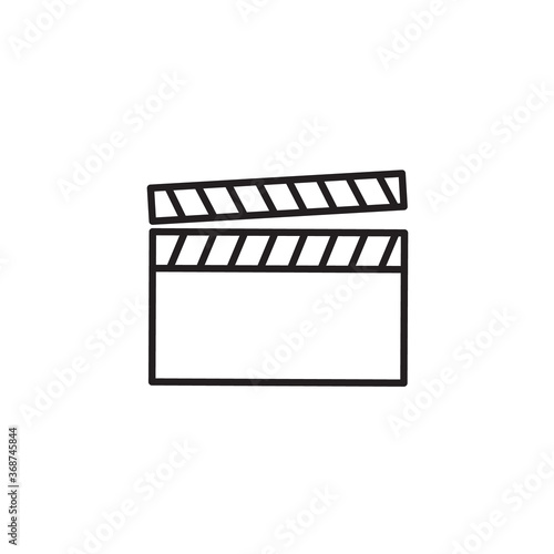Movie clapper board icon vector