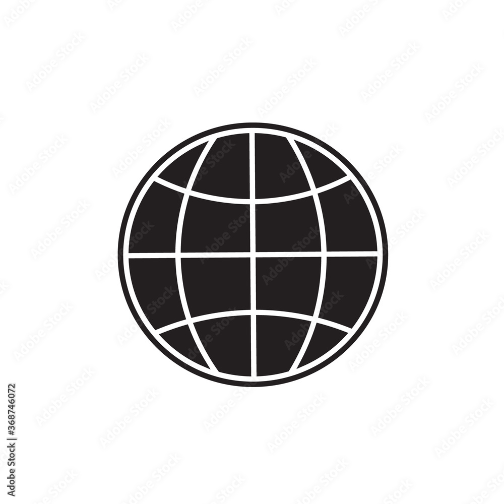 Website globe icon vector