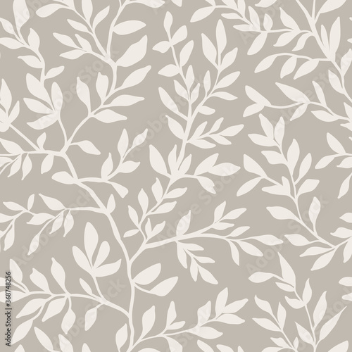 Liana seamless pattern with leaves creeper. Endless natural illustration