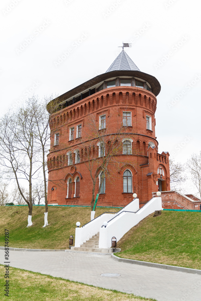 Water tower in Vladimir the city of the Golden Ring. Historical building in the ancient Russian city