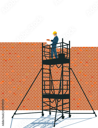 eine Wand Mauern Konzept  - vector illustration