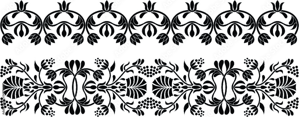 Obraz premium Hungarian beautiful folk art, floral decoration beautiful flower illustration 
