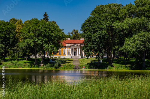 A beautiful and picturesque palace in Samchiky. Travel by Ukraine..