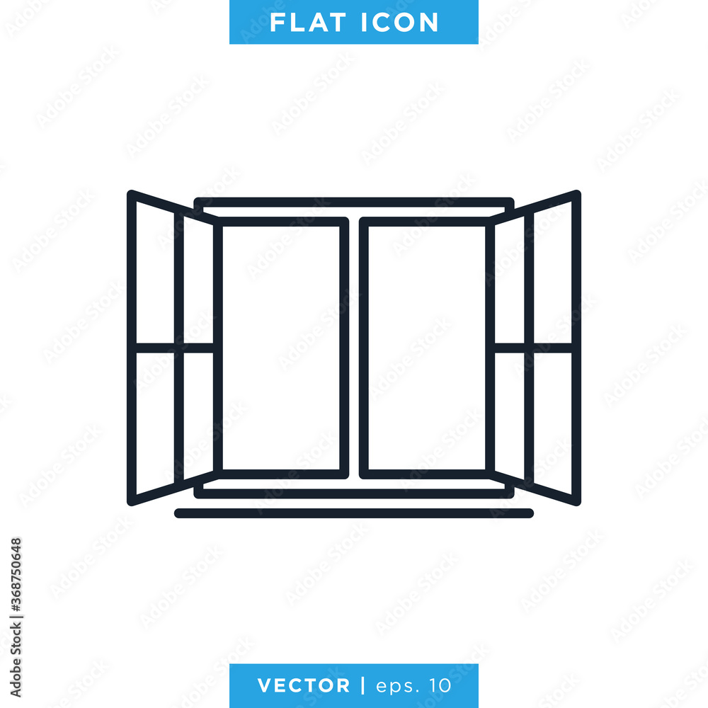 Window Icon Vector Logo Design Template. Editable Stroke Window Icon Vector Logo Design Template. Editable Stroke