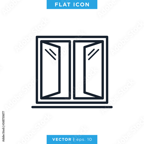 Window Icon Vector Logo Design Template. Editable Stroke