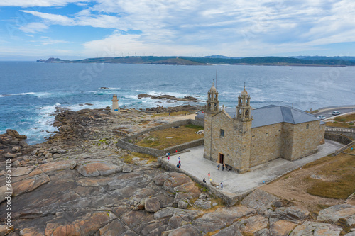 Aerial view Santuary Virxe Da Barca in Muxia Galicia's Death Coast photo