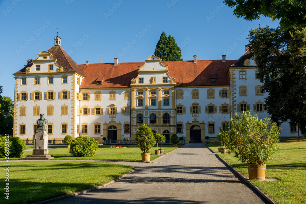 Salem, Germany - June 30, 2020 The baroque Salem Castle and garden