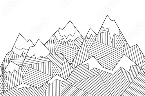 Photo Tops, mountain slopes, mountain landscape, hilly terrain