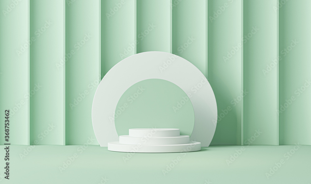 Minimal scene with podium and abstract background. Pastel blue and cream colors scene. Trendy 3d render for social media banners, promotion, cosmetic product show. Stage for fashion on website. Minimal scene with podium and abstract background. Pastel blue and cream colors scene. Trendy 3d render for social media banners, promotion, cosmetic product show. Stage for fashion on website.