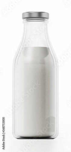Milk bottle isolated on white background. 3D illustration