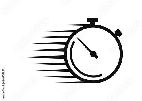 Timer fast delivery vector icon isolated on white background. Vector illustration of time stopwatch.