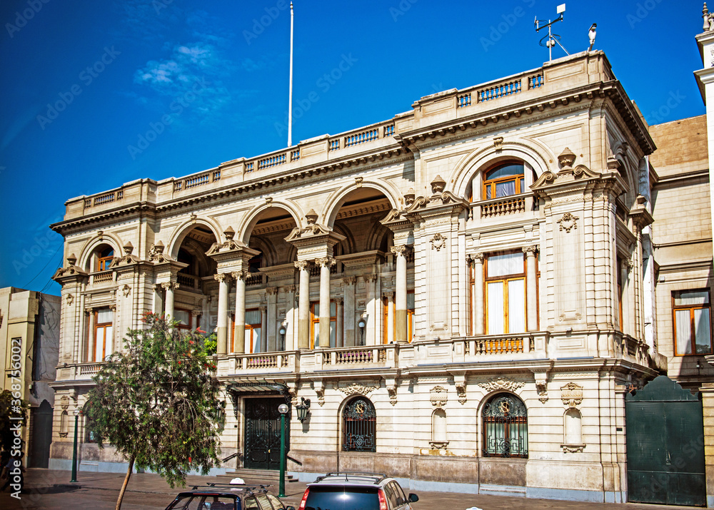 Der National Club an der Plaza San Martín in Lima. Es war ein Treffpunkt der Aristokratischen vornehmsten und vermögenden Familien des Landes während des 19. und des 20.Jahrhunderts.