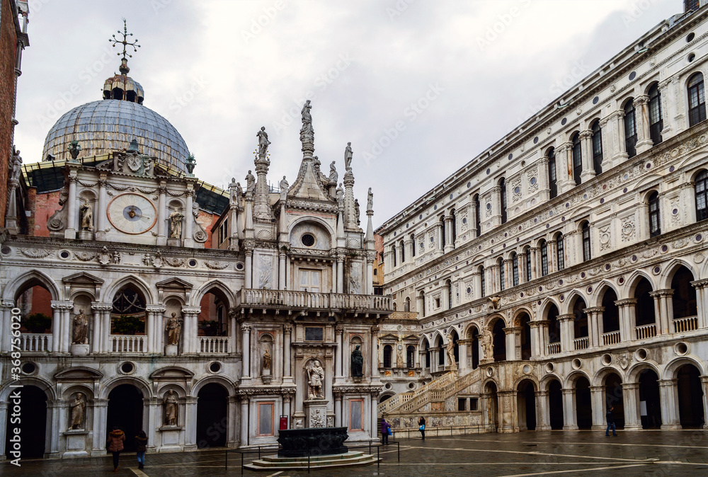 Courtyard of the Doge's Palace. Facade view. Venice. Italy.