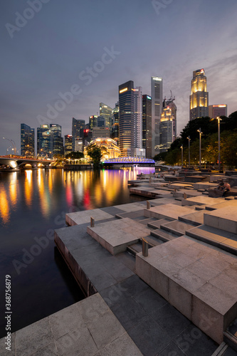 Photography Singapore River and Central Business District Skyline at night