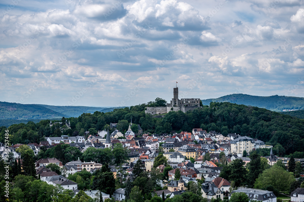 view of königstein in the taunus with the burgruinie above the city