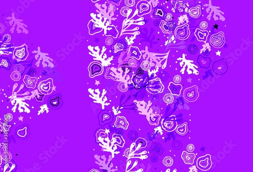 Light Purple vector background with abstract shapes.