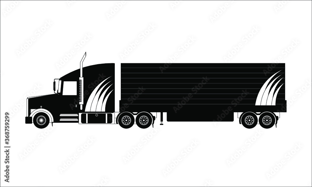 Freight truck design and drawing in cartoon vector