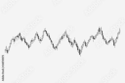 Candlestick chart stock exchange isolated on white background. Graph stock market. Stock indices. For trading concept. Vector illustration.