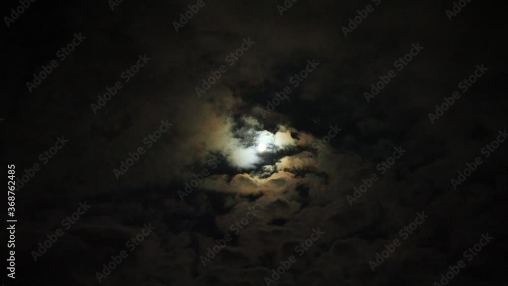 夜空 月と雲の動き 夜空 月と雲の動き