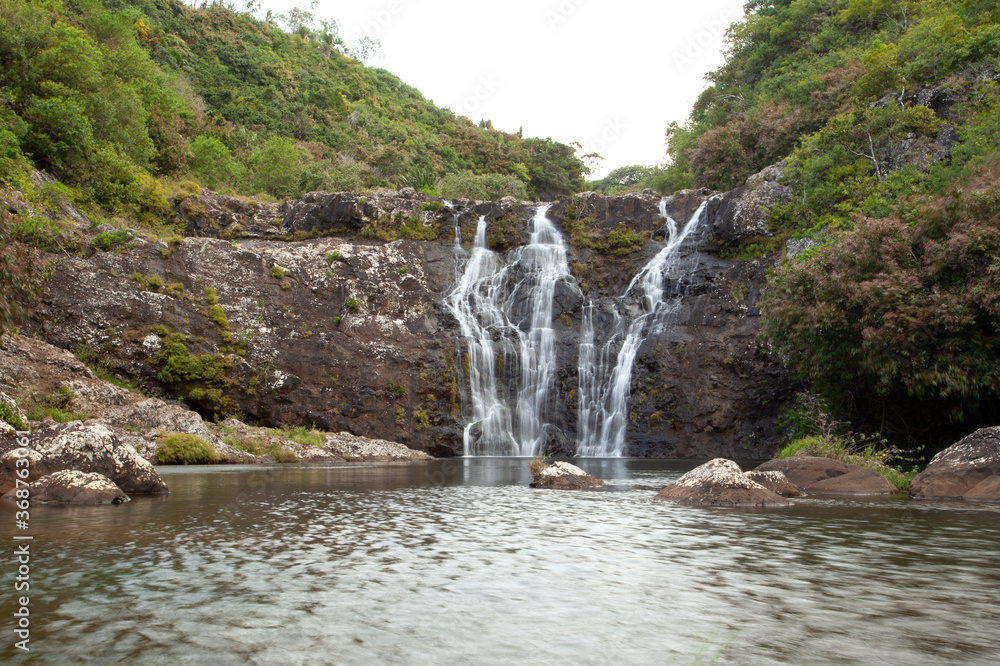 View on the Mauritius island. Walking around the river. Mauritius waterfalls. View on the Mauritius island. Walking around the river. Mauritius waterfalls.