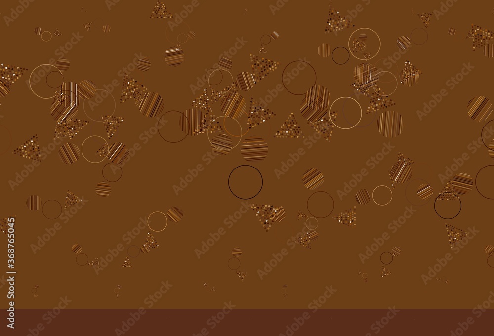 Light Yellow vector texture with triangular style with circles.