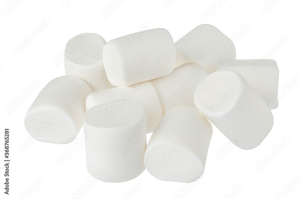 Marshmallow isolated on white background with clipping path and full depth of field Marshmallow isolated on white background with clipping path and full depth of field