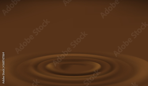 Chocolate milk drop with splashing wave