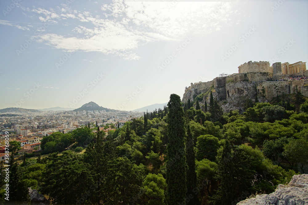 Panorama, the landscape of Athens in Greece, Europe Panorama, the landscape of Athens in Greece, Europe