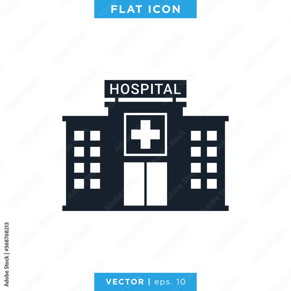 Hospital Building Icon Vector Logo Design Template. Hospital Building Icon Vector Logo Design Template.