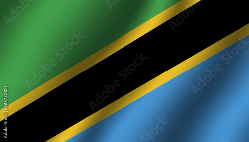 tanzania national wavy flag vector illustration